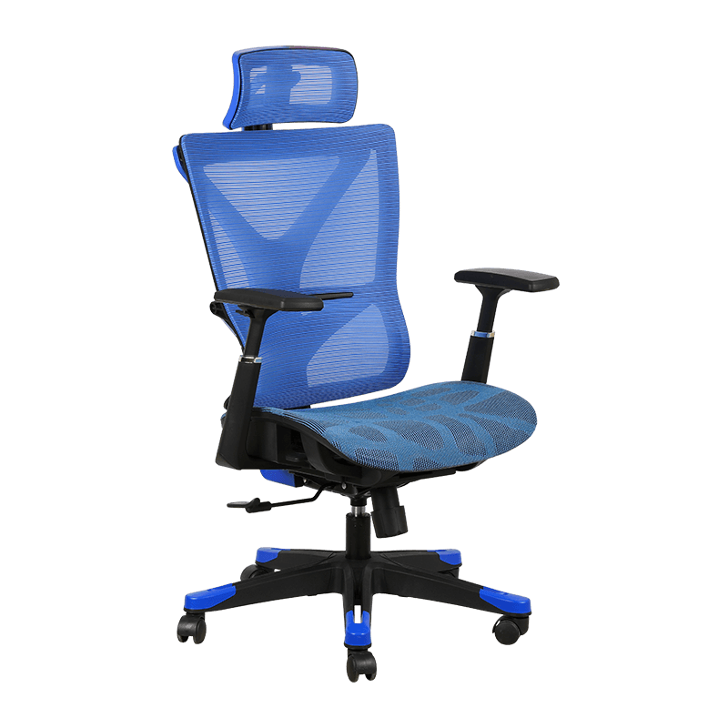 Adjustable Special Gaming Mesh Chair Office Blue Mesh Chair With Contrast Color Support Rod