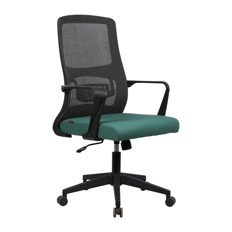 Sedentary Ergonomic Teacher Office Mesh Chair With Green Seat Cushion