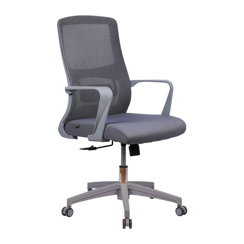 Gray Ergonomic Lumbar Support Computer Chair Lift Swivel Mesh Chair Staff Chair