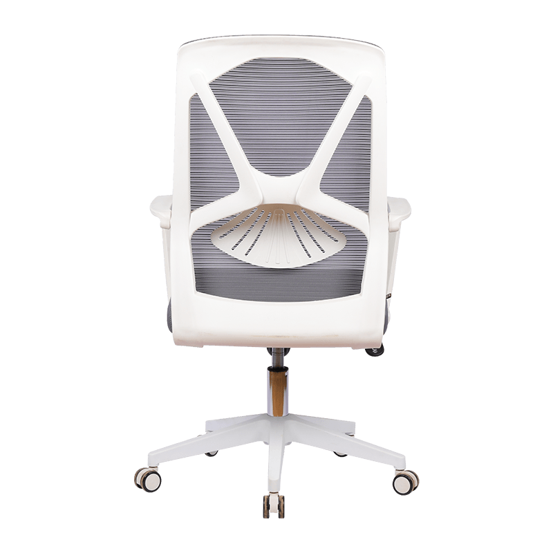 Comfortable Sedentary Practical Modern Gray Mesh Chair With White Frame