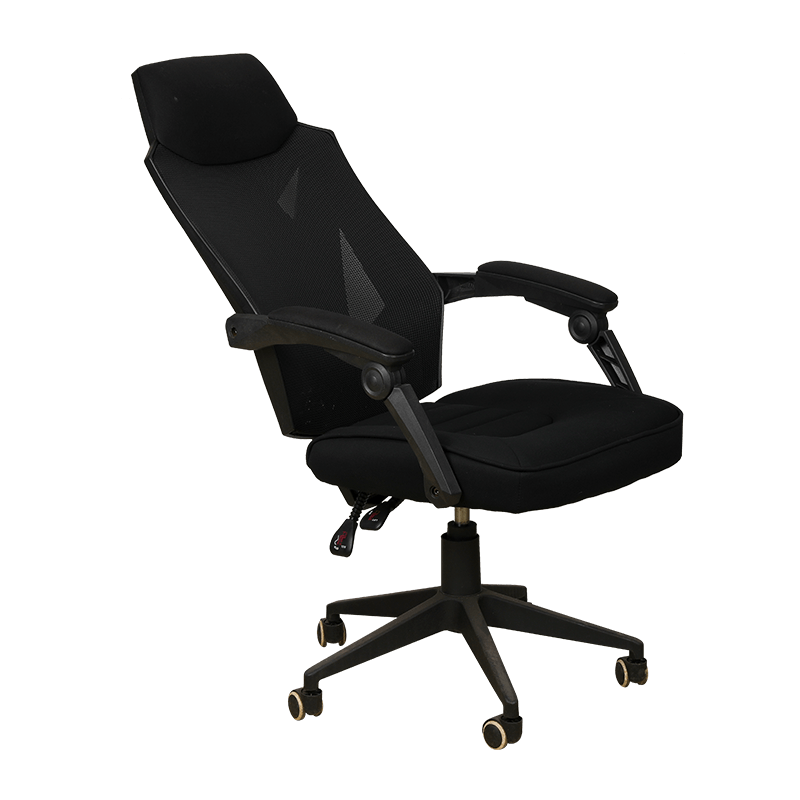 Reclinable Linkage Armrest Upgrade Mesh Chair With Ultra-Wide Curved Headrest