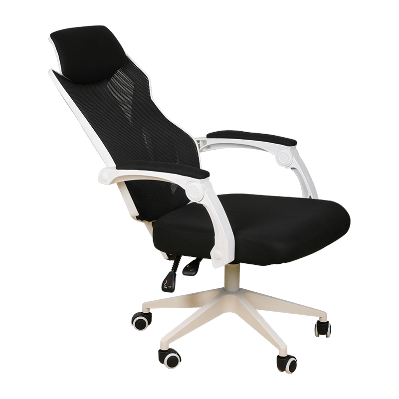 Reclinable Lie Down Linked 3D Armrest Mesh Chair For Gaming With White Border