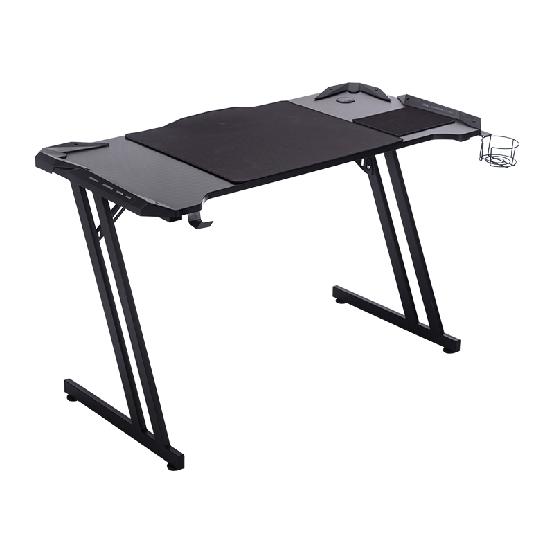 Double Z-Frame Pc Desk Ergonomic Home And Office Gaming Table With RGB Gaming Light