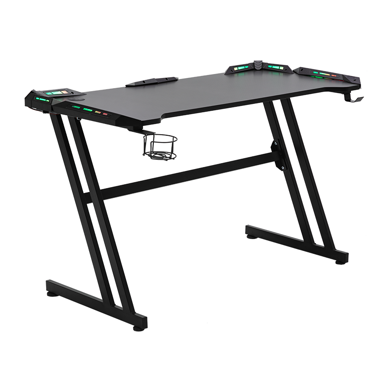 Cool RGB Professional Computer Desk, PC Table, Gaming Table With Cup Holder And Earphone Hook