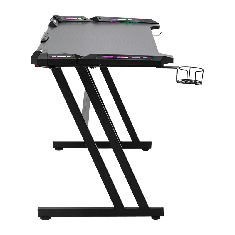 Cool RGB Professional Computer Desk, PC Table, Gaming Table With Cup Holder And Earphone Hook